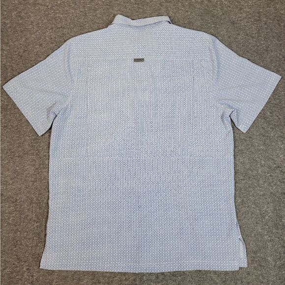 Panhandle Men's Size L Vented Button-Up Fishing Performance Shirt Blue White - Picture 2 of 16